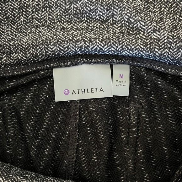Athleta Womens Herringbone metro High Rise Leggings Black White Size Medium - Picture 7 of 12